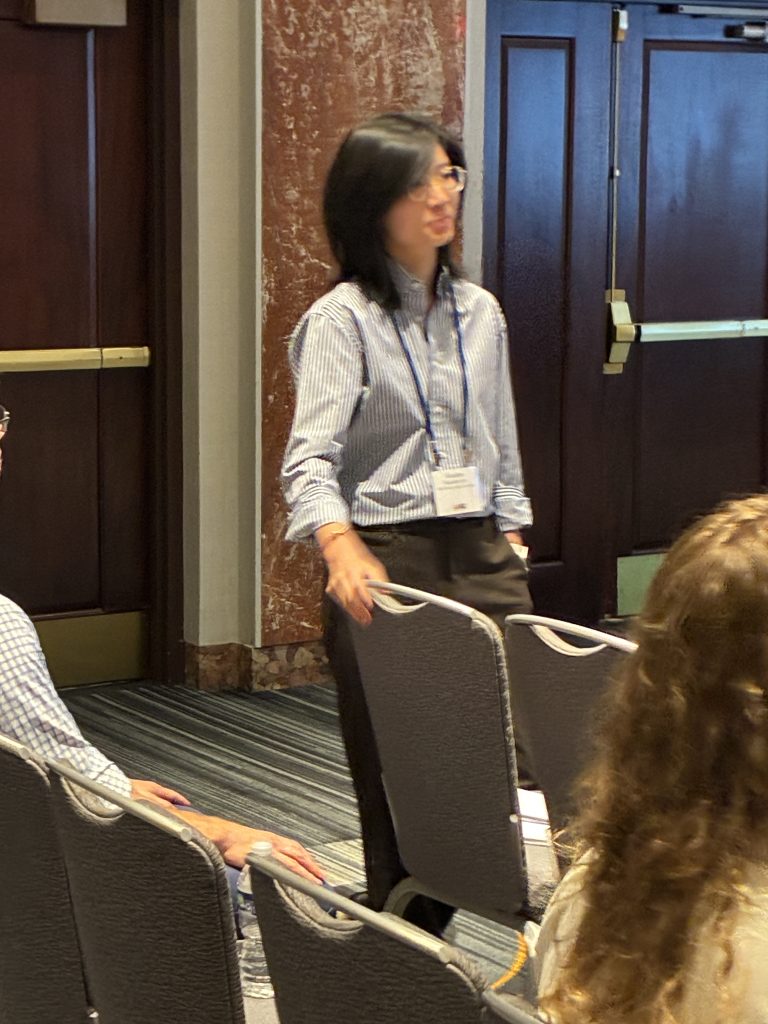 Xiaochen Sun of New Mexico St. University fielding questions about her research at AAEA 2026